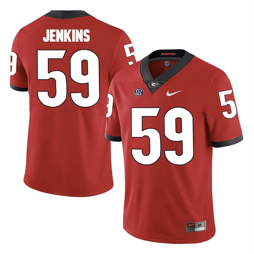 Georgia Bulldogs Men's NCAA Jordan Jenkins #59 Red Game College Football Jersey FJE7649CL